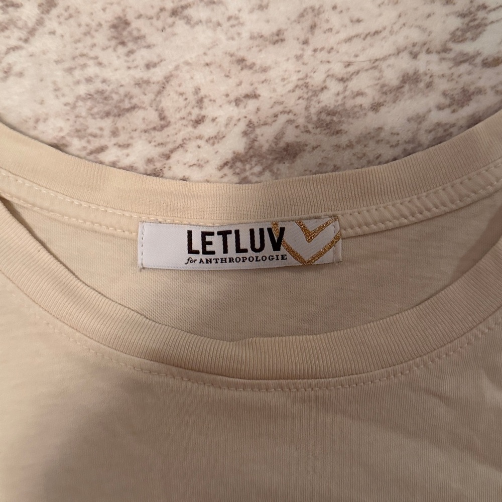 Anthropologie Cream Graphic Tee - Picture 2 of 3